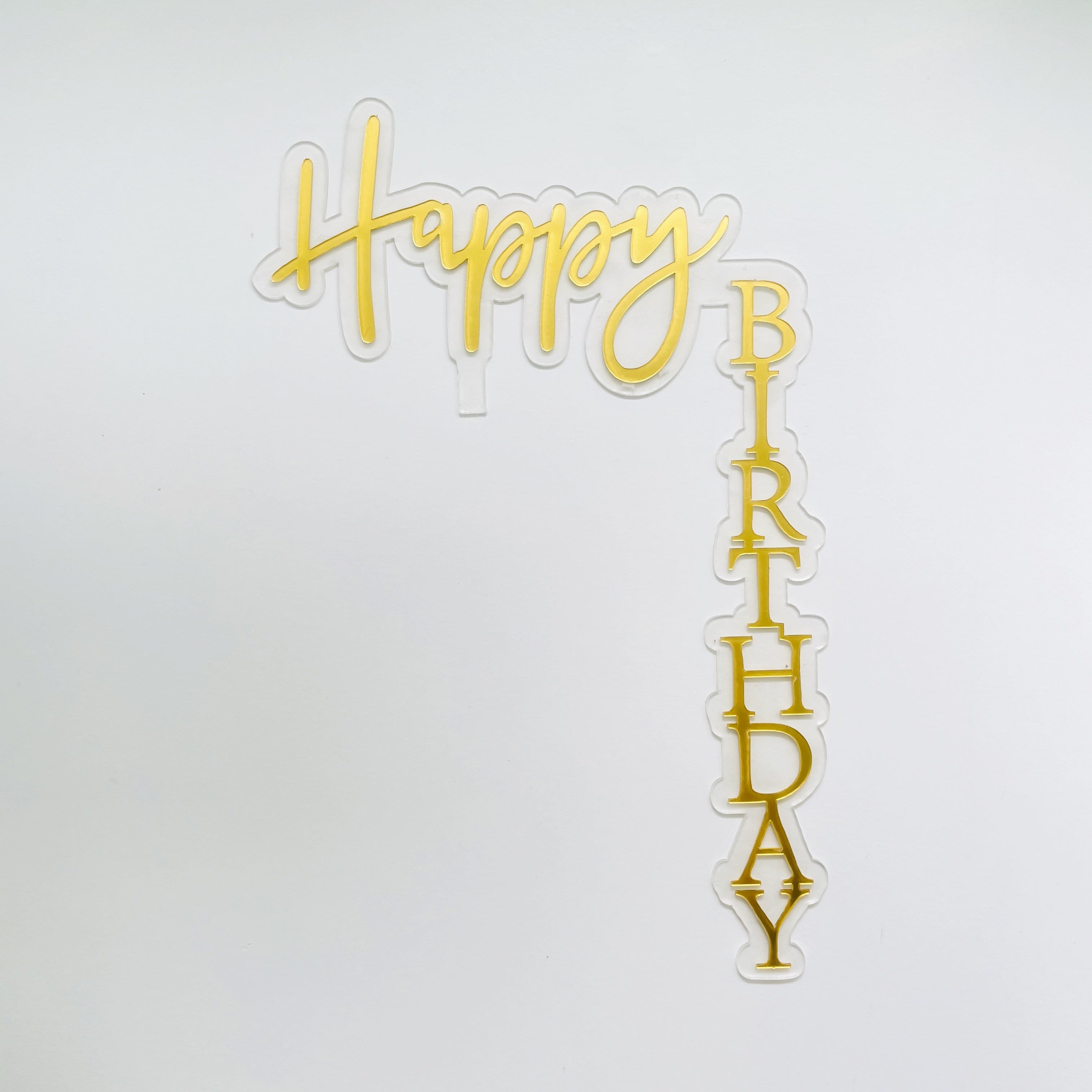 Acrylic Vertical Floating Happy Birthday Topper – Cake Time and Celebrate